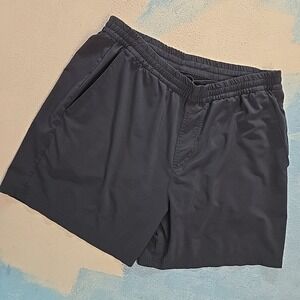 Outdoor Voices Mens 5 inch RecTrek Shorts Black Elastic Waist Pockets Zip Back